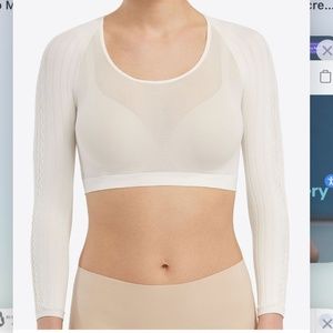 Spanx arm tights in cream cable (NWT, XS/S)